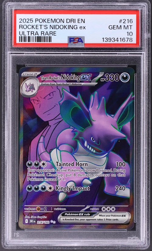 2025 Pokemon Dri En-Destined Rivals #216 Team Rocket's Nidoking Ex Ultra Rare