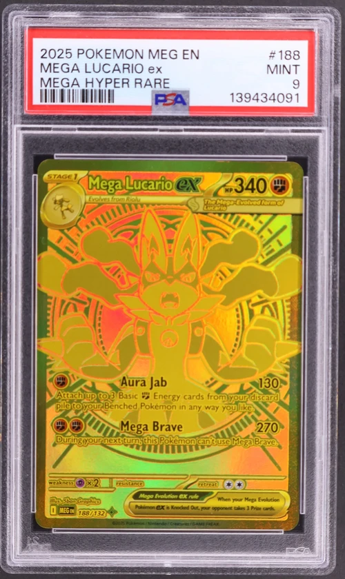 2025 Pokemon Meg En-Mega Evolution #188 Mega Lucario Ex Mega Hyper Rare
