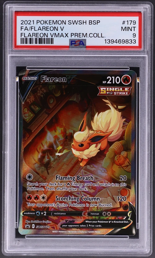 2021 Pokemon Swsh Black Star Promo #179 Full Art / Flareon V Flareon Vmax Premium Collection