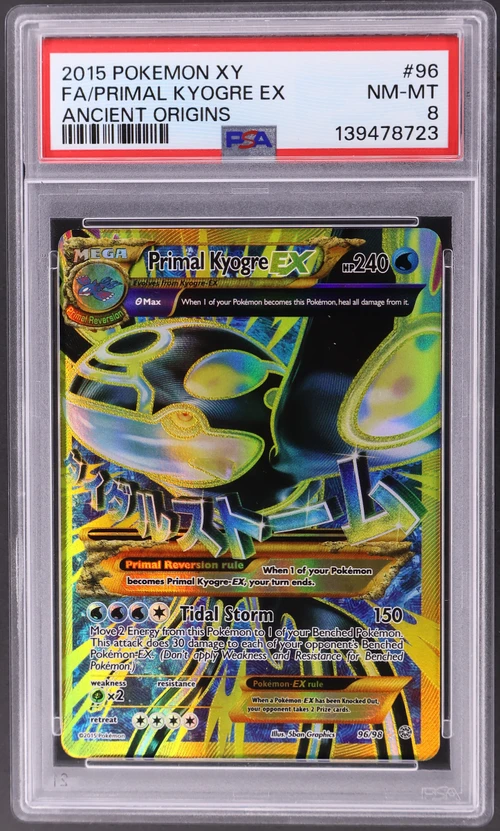 2015 Pokemon Xy Ancient Origins #96 Full Art / Primal Kyogre Ex