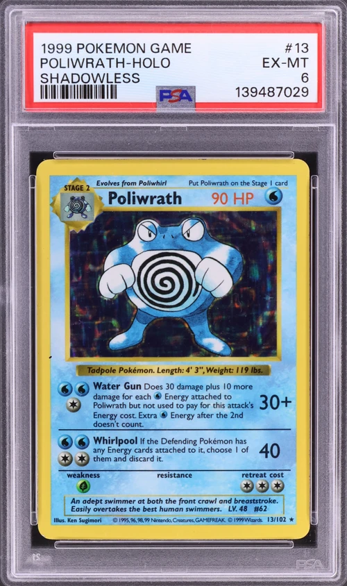 1999 Pokemon Game #13 Poliwrath-Holo Shadowless