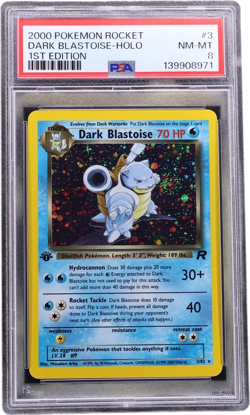 2000 Pokemon Rocket #3 Dark Blastoise-Holo 1st Edition (PSA 8)