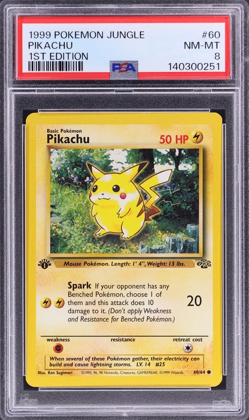 1999 Pokemon Jungle #60 Pikachu 1st Edition
