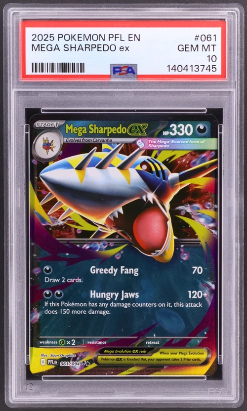 2025 Pokemon Pfl En-Phantasmal Flames #061 Mega Sharpedo Ex