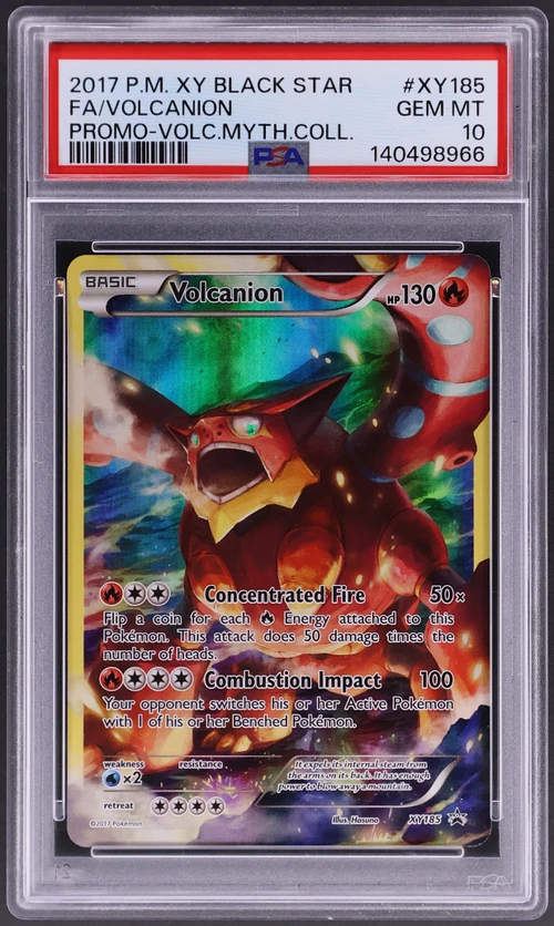2017 Pokemon Xy Black Star Promo #XY185 Full Art / Volcanion Volcanion Mythical Collection