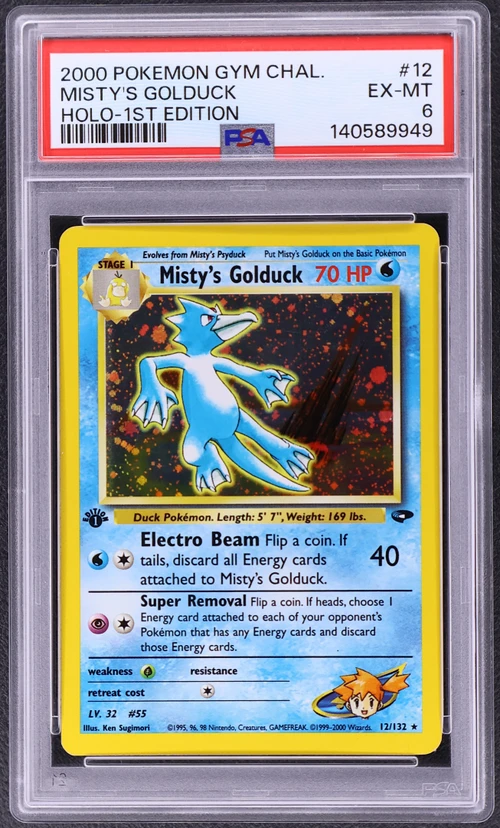2000 Pokemon Gym Challenge #12 Misty's Golduck Holo-1st Edition