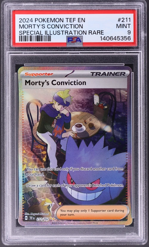 2024 Pokemon Tef En-Temporal Forces #211 Morty's Conviction Special Illustration Rare