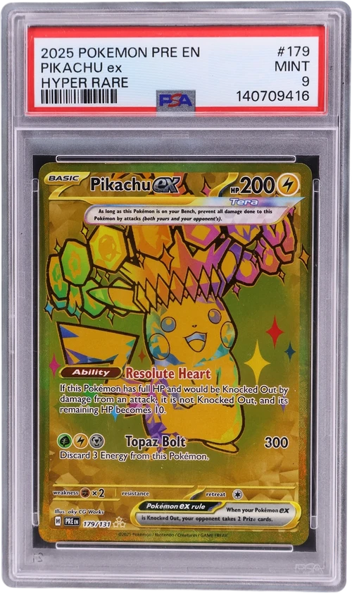 2025 Pokemon Pre En-Prismatic Evolutions #179 Pikachu Ex Hyper Rare