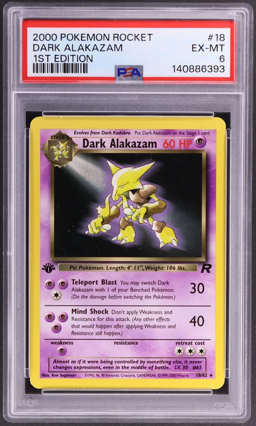 2000 Pokemon Rocket #18 Dark Alakazam 1st Edition