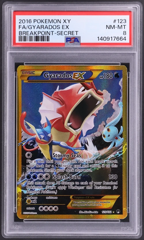 2016 Pokemon Xy Breakpoint #123 Full Art / Gyarados Ex Secret (PSA 8)