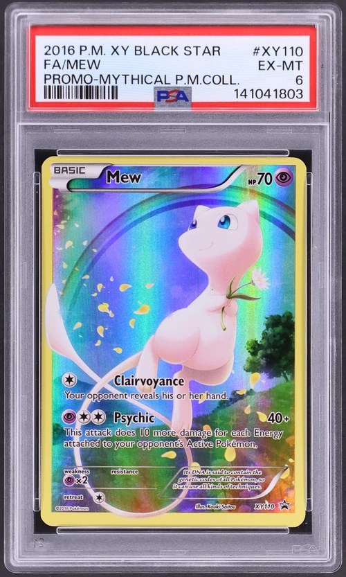 2016 Pokemon Xy Black Star Promo #XY110 Full Art / Mew Mythical Pokemon Collection