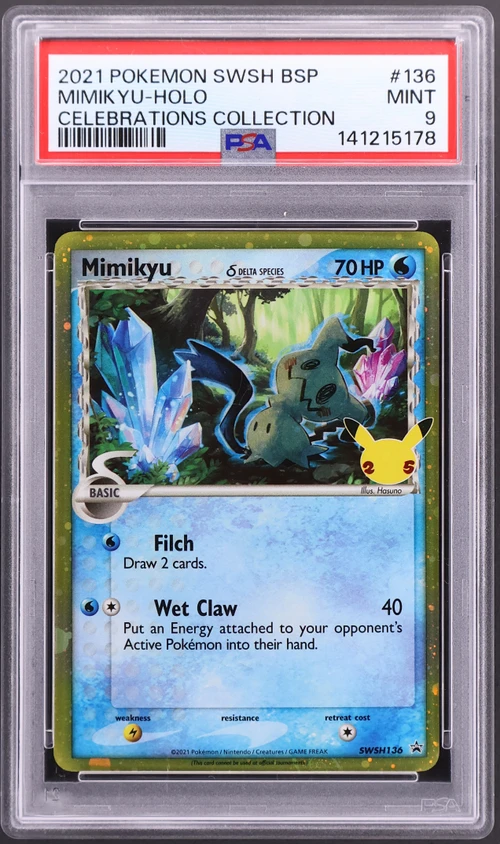 2021 Pokemon Swsh Black Star Promo #136 Mimikyu-Holo Celebrations Collection