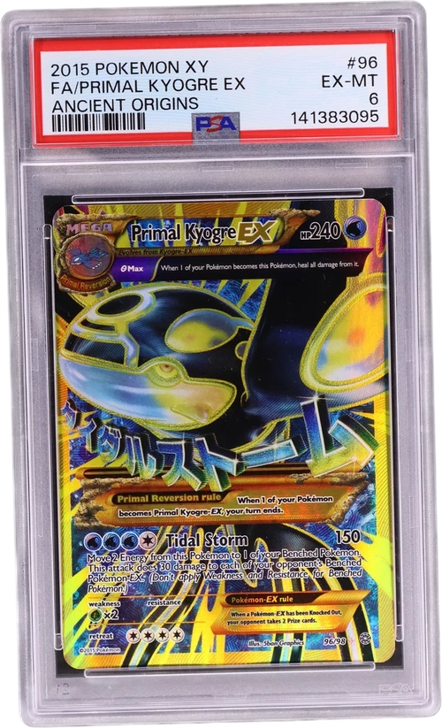 2015 Pokemon Xy Ancient Origins #96 Full Art / Primal Kyogre Ex