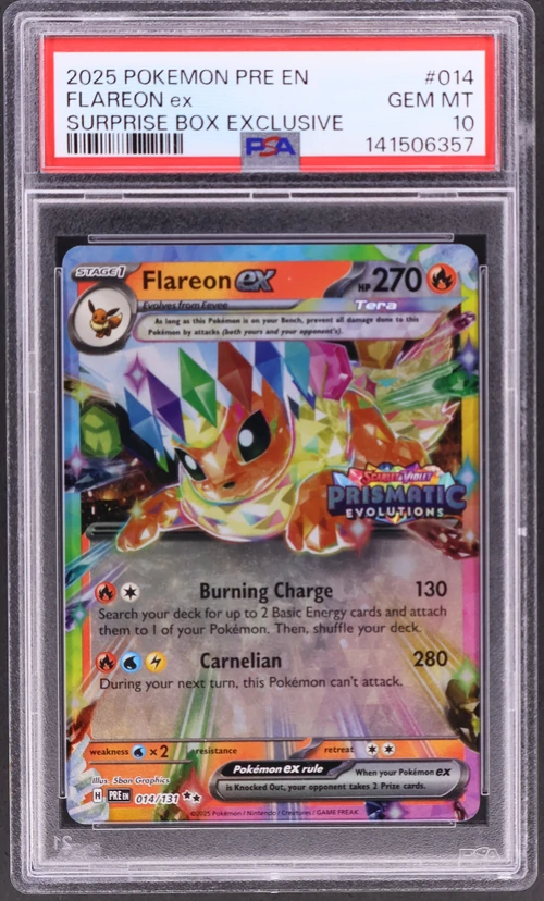 2025 Pokemon Pre En-Prismatic Evolutions #014 Flareon Ex Surprise Box Exclusive