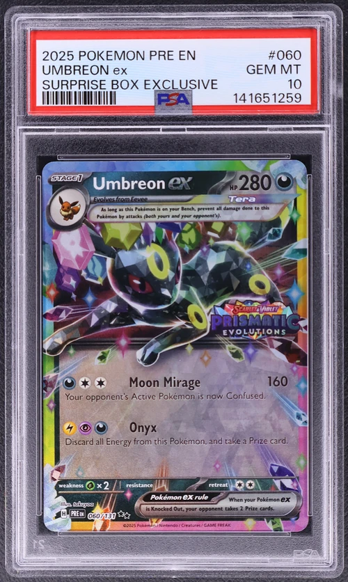 2025 Pokemon Pre En-Prismatic Evolutions #060 Umbreon Ex Surprise Box Exclusive