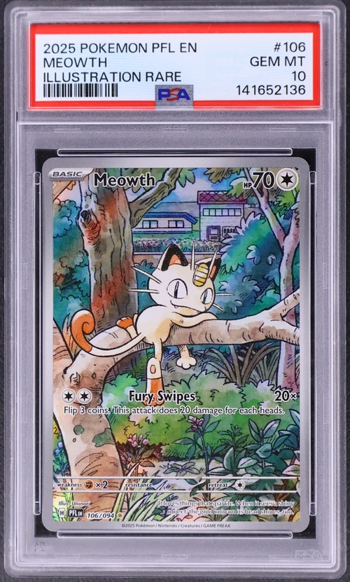 2025 Pokemon Pfl En-Phantasmal Flames #106 Meowth Illustration Rare