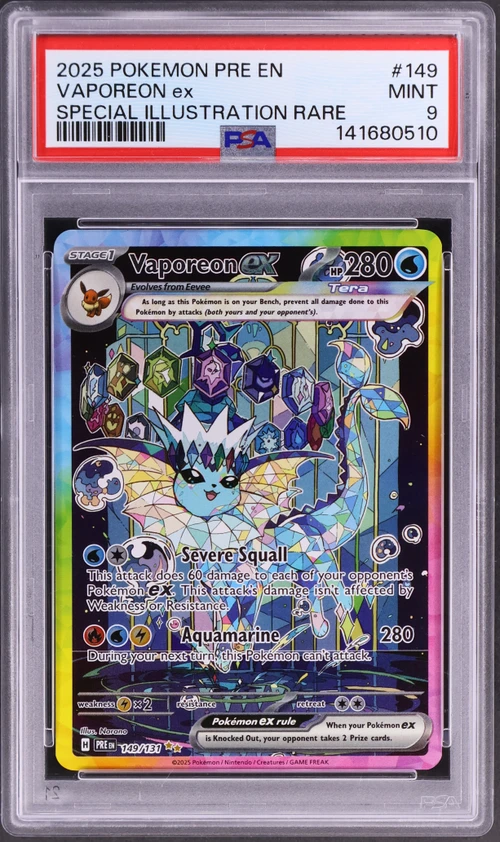 2025 Pokemon Pre En-Prismatic Evolutions #149 Vaporeon Ex Special Illustration Rare