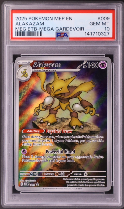 2025 Pokemon Mep En-Me Black Star Promo #009 Alakazam Mega Evolution Elite Trainer Box-Mega Gardevoir