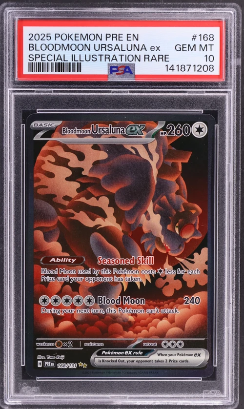 2025 Pokemon Pre En-Prismatic Evolutions #168 Bloodmoon Ursaluna Ex Special Illustration Rare