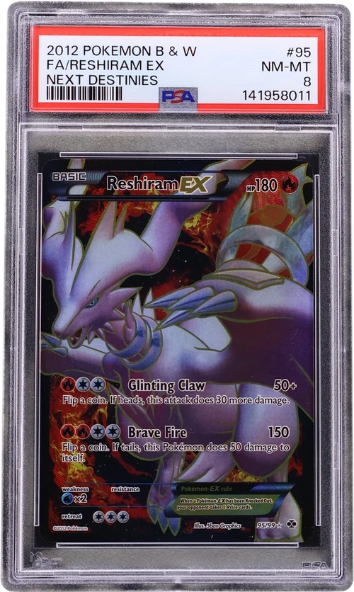 2012 Pokemon Black & White Next Destinies #95 Full Art / Reshiram Ex