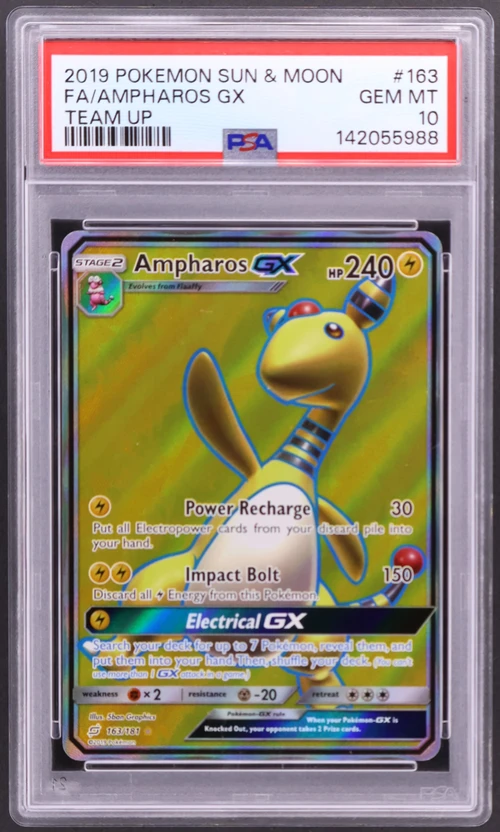 2019 Pokemon Sun & Moon Team Up #163 Full Art / Ampharos Gx