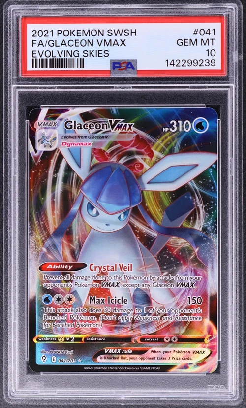 2021 Pokemon Sword & Shield Evolving Skies #041 Full Art / Glaceon Vmax