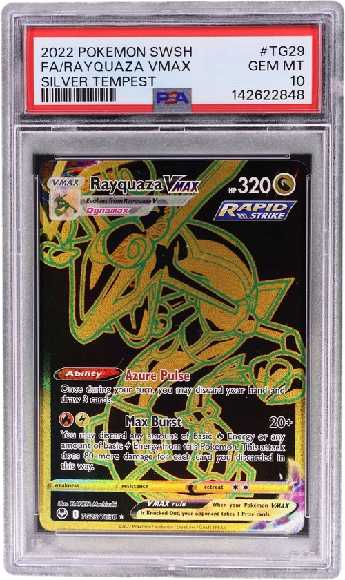 2022 Pokemon Sword & Shield Silver Tempest #TG29 Full Art / Rayquaza Vmax