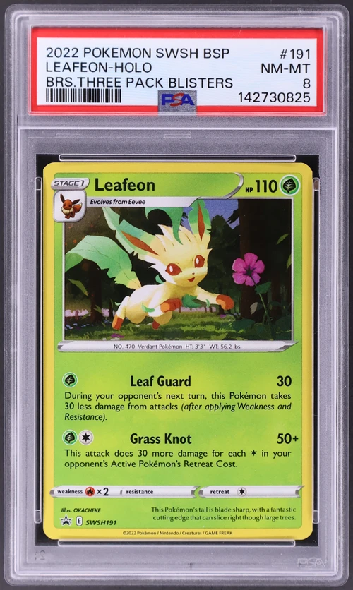 2022 Pokemon Swsh Black Star Promo #191 Leafeon-Holo Brilliant Stars Three Pack Blisters