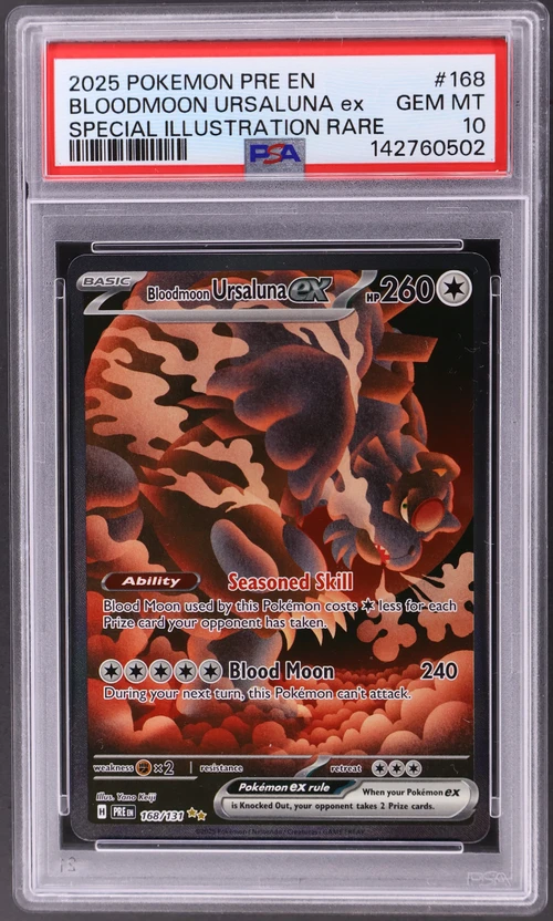 2025 Pokemon Pre En-Prismatic Evolutions #168 Bloodmoon Ursaluna Ex Special Illustration Rare