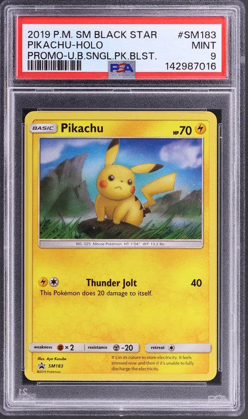 2019 Pokemon Sm Black Star Promo #SM183 Pikachu-Holo Unbroken Bonds Single Pack Blisters