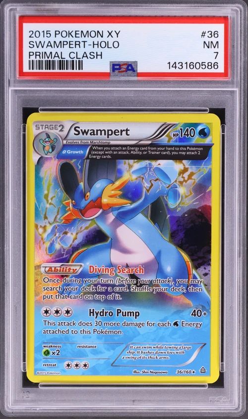 2015 Pokemon Xy Primal Clash #36 Swampert-Holo