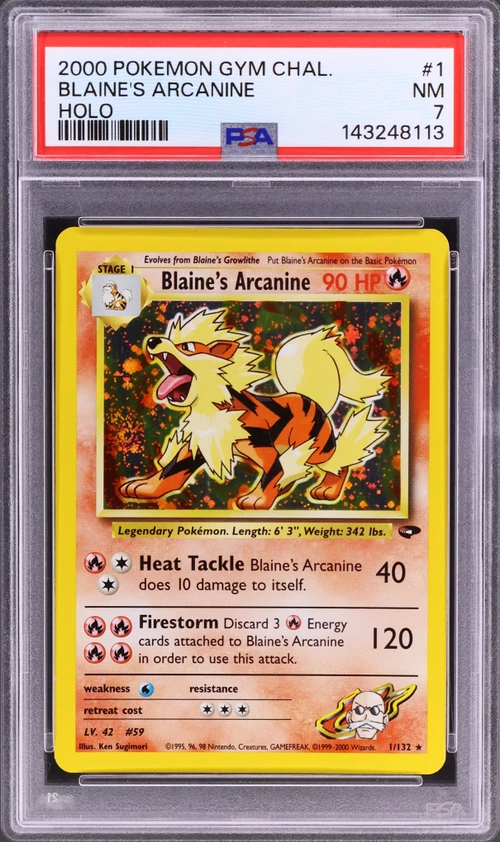 2000 Pokemon Gym Challenge #1 Blaine's Arcanine Holo