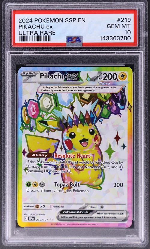 2024 Pokemon Ssp En-Surging Sparks #219 Pikachu Ex Ultra Rare