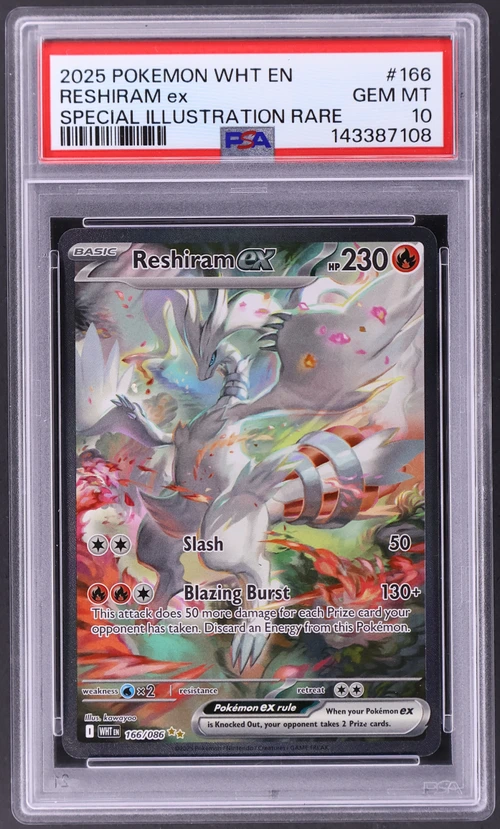 2025 Pokemon Wht En-White Flare #166 Reshiram Ex Special Illustration Rare