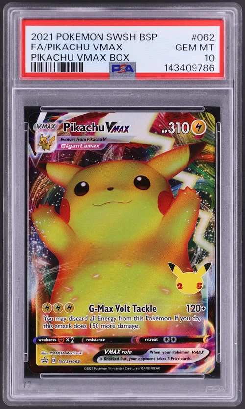 2021 Pokemon Swsh Black Star Promo #062 Full Art / Pikachu Vmax Pikachu Vmax Box