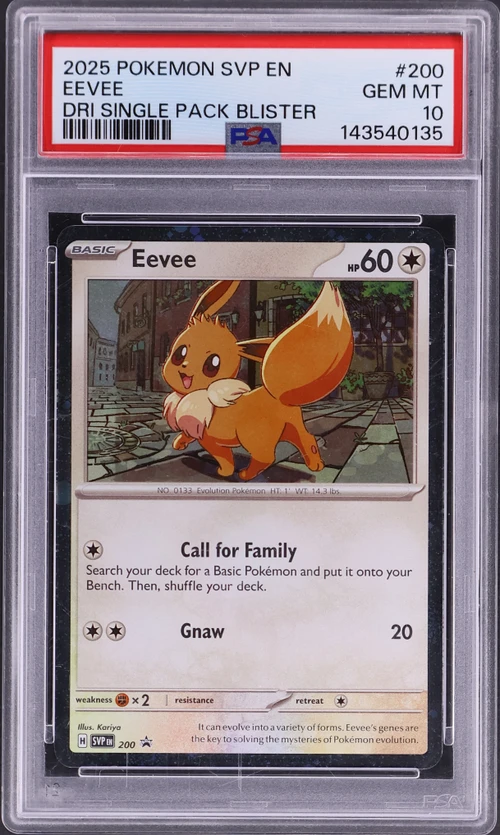 2025 Pokemon Svp En-Sv Black Star Promo #200 Eevee Destined Rivals Single Pack Blister