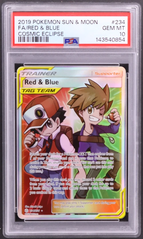 2019 Pokemon Sun & Moon Cosmic Eclipse #234 Full Art / Red & Blue