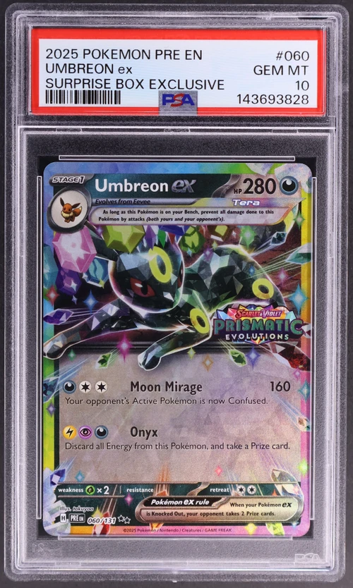 2025 Pokemon Pre En-Prismatic Evolutions #060 Umbreon Ex Surprise Box Exclusive