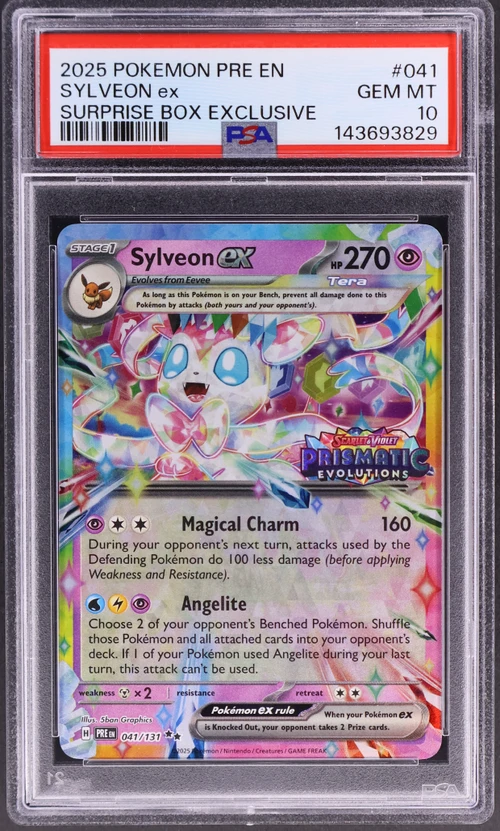 2025 Pokemon Pre En-Prismatic Evolutions #041 Sylveon Ex Surprise Box Exclusive