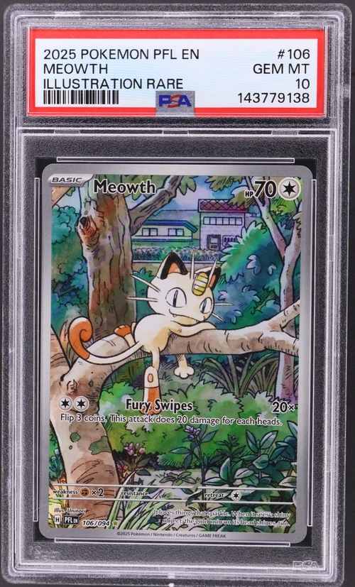2025 Pokemon Pfl En-Phantasmal Flames #106 Meowth Illustration Rare