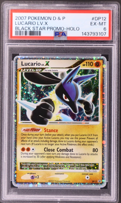 2007 Pokemon Diamond & Pearl Black Star Promo #DP12 Lucario Lv.x Holo