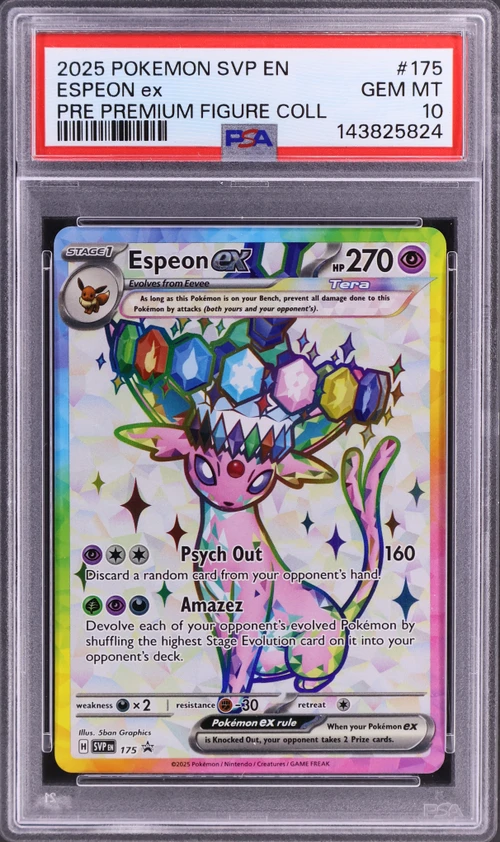 2025 Pokemon Svp En-Sv Black Star Promo #175 Espeon Ex Prismatic Evolutions Premium Figure Collection