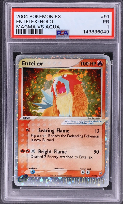 2004 Pokemon Ex Team Magma Vs Team Aqua #91 Entei Ex-Holo