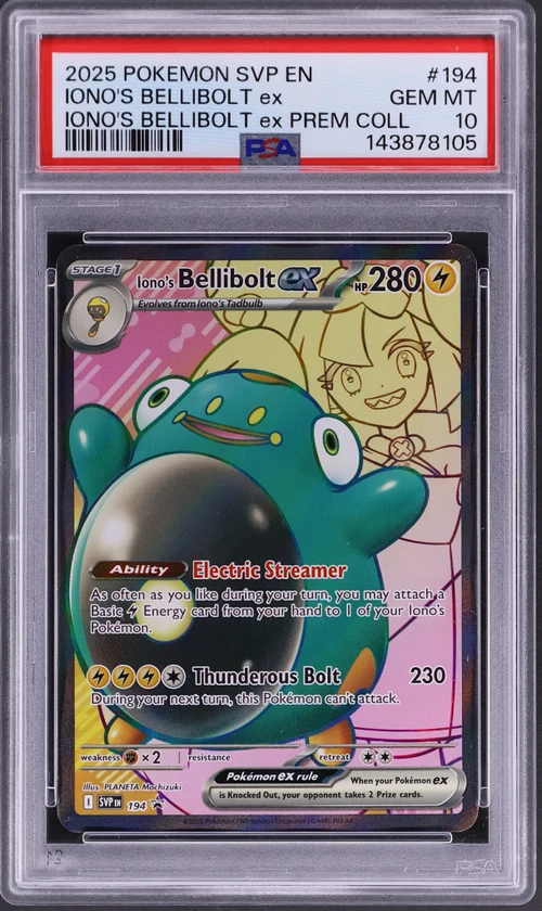 2025 Pokemon Svp En-Sv Black Star Promo #194 Iono's Bellibolt Ex Iono's Bellibolt Ex Premium Collection