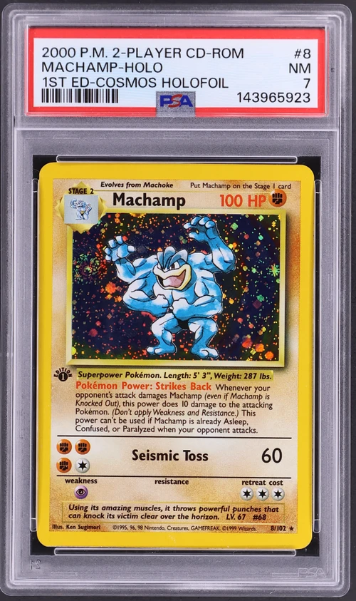 2000 Pokemon 2-Player CD-Rom Starter Set #8 Machamp-Holo 1st Edition Cosmos Holofoil