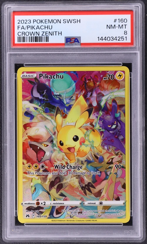 2023 Pokemon Sword and Shield Crown Zenith #160 Full Art / Pikachu
