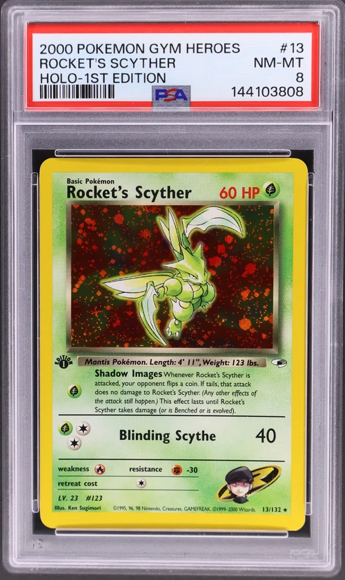 2000 Pokemon Gym Heroes #13 Rocket's Scyther Holo-1st Edition