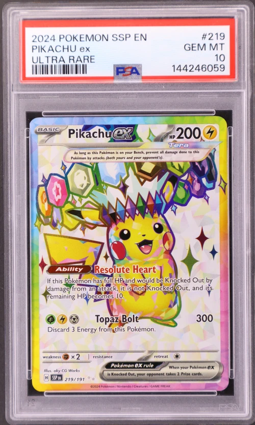 2024 Pokemon Ssp En-Surging Sparks #219 Pikachu Ex Ultra Rare