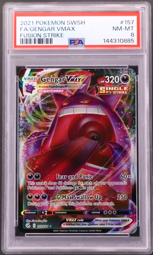 2021 Pokemon Sword & Shield Fusion Strike #157 Full Art / Gengar Vmax