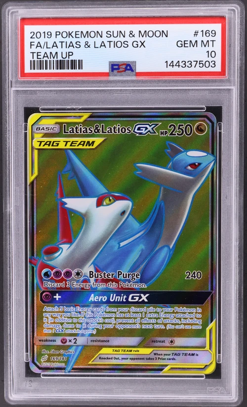 2019 Pokemon Sun & Moon Team Up #169 Full Art / Latias & Latios Gx